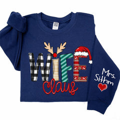 Lofaris Elk Plaid Wife Husband Custom Christmas Sweatshirt