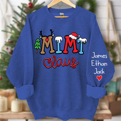 Lofaris Elk Snow Cedar Claus Custom Kids Christmas Sweatshirt