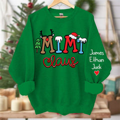 Lofaris Elk Snow Cedar Claus Custom Kids Christmas Sweatshirt