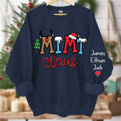 Lofaris Elk Snow Cedar Claus Custom Kids Christmas Sweatshirt