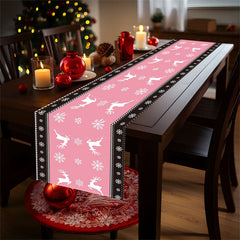 Lofaris Elk Snowflake Step And Repeat Christmas Table Runner