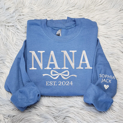 Lofaris Embroidered Custom Grandma Mama Est Sweatshirt