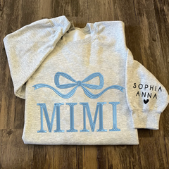 Lofaris Embroidered Custom Name Mimi Nana Mama Sweatshirt