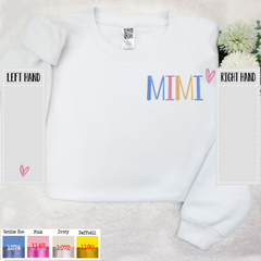 Lofaris Embroidered Grandma Mimi Nickname Custom Sweatshirt