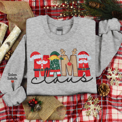 Lofaris Embroidery Mama Claus Christma Custom Sweatshirt