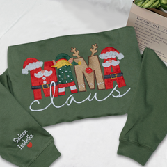 Lofaris Embroidery Mama Claus Christma Custom Sweatshirt