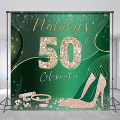 Lofaris Emerald Gold Heel 50th Birthday Custom Backdrop