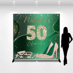 Lofaris Emerald Gold Heel 50th Birthday Custom Backdrop