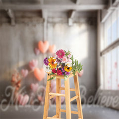 Lofaris Empty Building Heart Balloon Valentines Day Backdrop