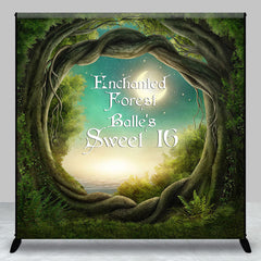 Lofaris Enchanted Forest Custom Name 16 Birthday Backdrop