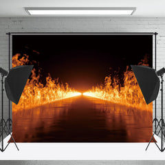 Lofaris Endless Burning Flame Road Backdrop For Photography