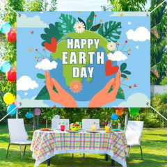 Lofaris Environmental Protection Happy Earth Day Blue Backdrop