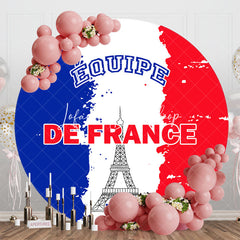 Lofaris Equipe De France Flag Eiffel Tower Round Backdrop