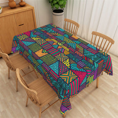 Lofaris Ethnic Geometrics Colorful Rectangle Tablecloth