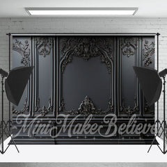 Lofaris European Style Exquisite Relief Black Wall Backdrop