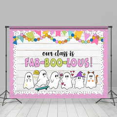 Lofaris Fab Boo Lous Halloween Wood Back To School Backdrop