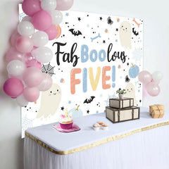 Lofaris Faboolous Five Boo Halloween Boy Birthday Backdrop