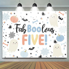 Lofaris Faboolous Five Boo Halloween Boy Birthday Backdrop