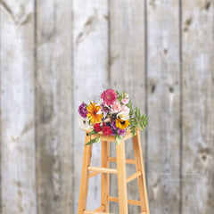 Lofaris Faded Rustic Vertical Striped Wood Photo Backdrop