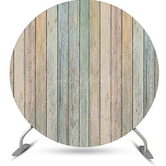 Lofaris Faded Wooden Wall Retro Simple Round Party Backdrop