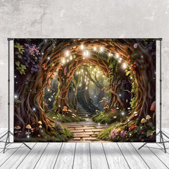 Lofaris Fairy Tale Arch Branch Stone Steps Forest Backdrop