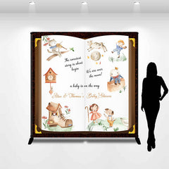 Lofaris Fairy Tale Book Custom Name Baby Shower Backdrop