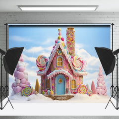 Lofaris Fairy Tale Candyland Snowy Field Winter Backdrop