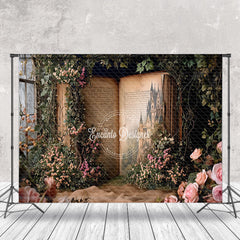 Lofaris Fairy Tale Castle Book Story Window Spring Backdrop