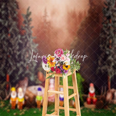 Lofaris Fairy Tale Forest Dwarf Birthday Cake Smash Backdrop