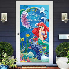 Lofaris Fairy Tale Mermaid Undersea Birthday Door Cover