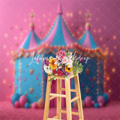 Lofaris Fairy Tale Pink Blue Circus Tent Cake Smash Backdrop