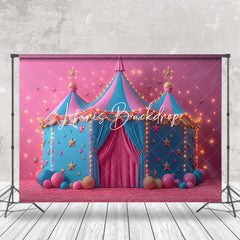 Lofaris Fairy Tale Pink Blue Circus Tent Cake Smash Backdrop