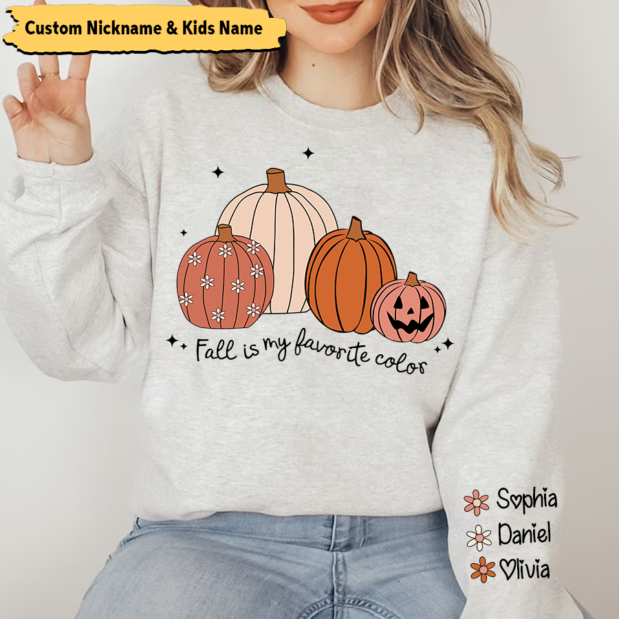 Lofaris Fall Vibes Pumpkin Custom Name CTH01 Sweatshirt