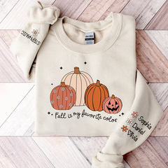 Lofaris Fall Vibes Pumpkin Custom Name CTH01 Sweatshirt