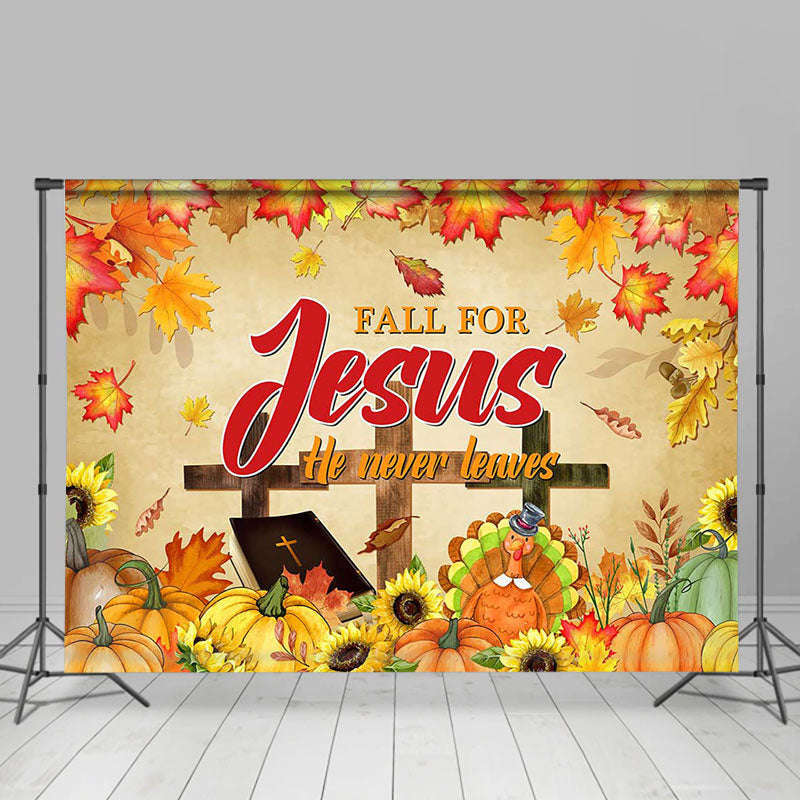 Lofaris Fall For Jesus He Never Leaves Backdrop Easter