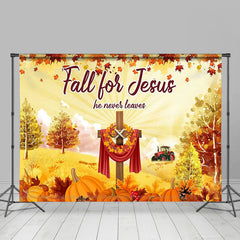 Lofaris Fall For Jesus Maple Leaf Wood Cross Party Backdrop