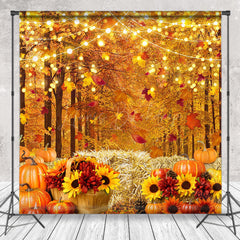 Lofaris Fall Lights Road Haystack Sunflower Autumn Backdrop