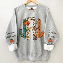 Lofaris Fall Monogram Letters Custom Name And Kids CTH01 Sweatshirt