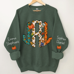 Lofaris Fall Monogram Letters Custom Name And Kids CTH01 Sweatshirt