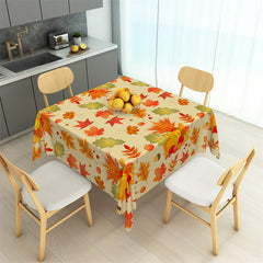 Lofaris Fallen Maple Leaves Autumn Pumpkin Square Tablecloth