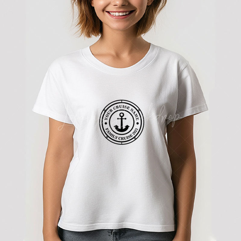 Lofaris Family Reunion Cruise Black White Custom T-Shirt