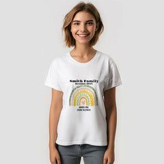 Lofaris Family Reunion Custom Green Rainbow Heart T-Shirt