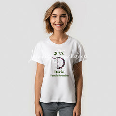 Lofaris Family Reunion Custom Name Green Letter T-Shirt