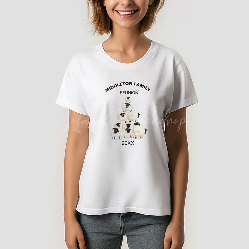 Lofaris Family Reunion Gathering Fun Sheep Custom T-Shirt