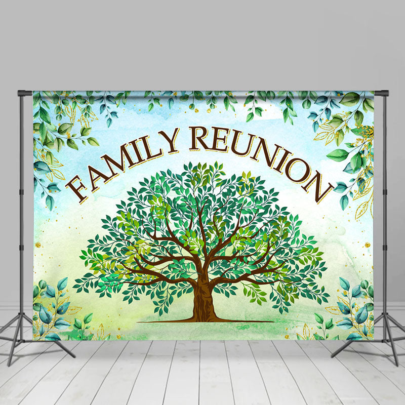 Family Reunion Green Eucalyptus Leaves Backdrop - Lofaris