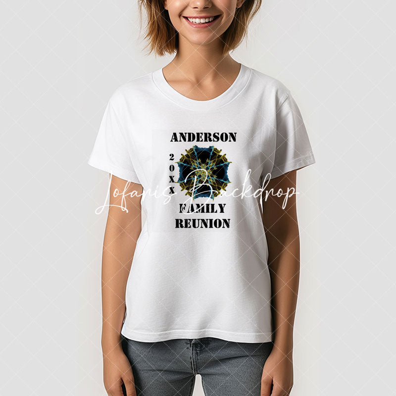 Lofaris Family Reunion Kaleidoscope Gold Blue T-Shirt