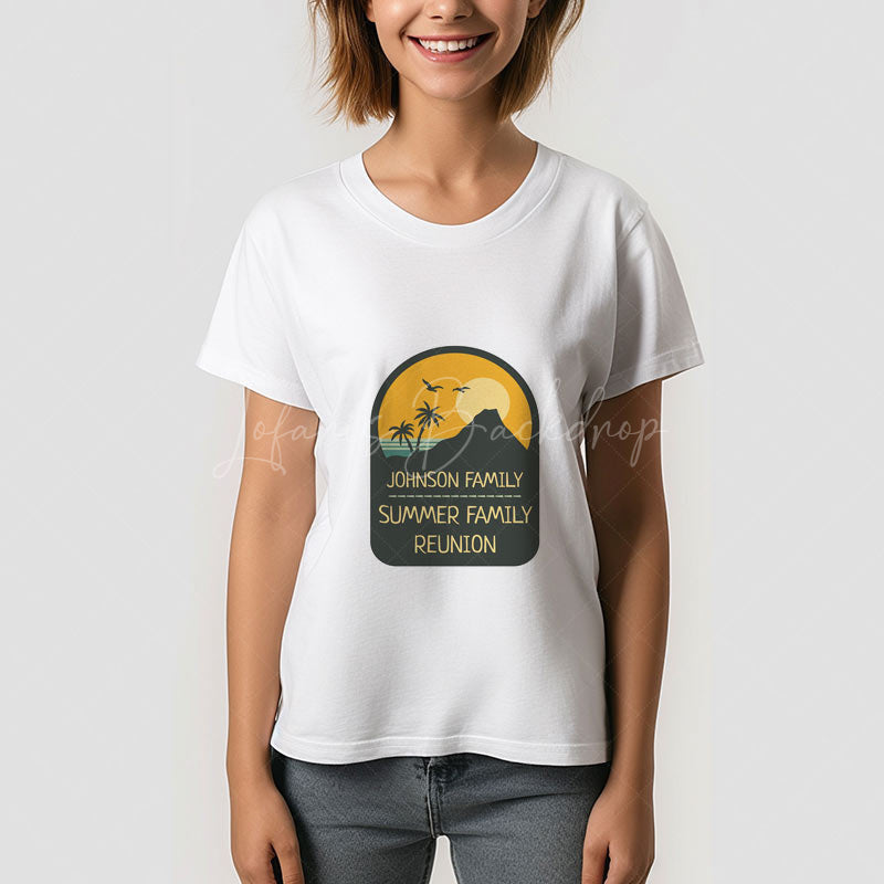 Lofaris Family Reunion Summer Beach Palm Tree Custom T-Shirt