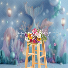 Lofaris Fancy Pearls Mermaid Room Cake Smash Photo Backdrop