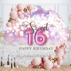 Lofaris Fantasy Light Bokeh Sweet 16 Round Birthday Backdrop