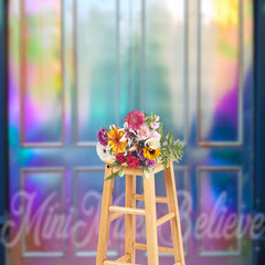 Lofaris Fantasy Metal Reflection Colorful Door Backdrop